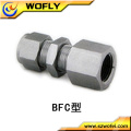 stianless steel hexagon bulkhead female connector tube fitting for gas